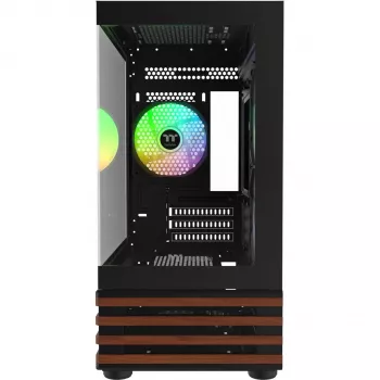 PC korpusas Micro Tower Thermaltake View 170 WS ARGB — Micro dėklas, juodas, palaiko PS2 maitinimo šaltinį, 2x 120 mm šoniniai + 1x 120 mm galiniai ventiliatoriai, 2.5/3.5 colio HDD