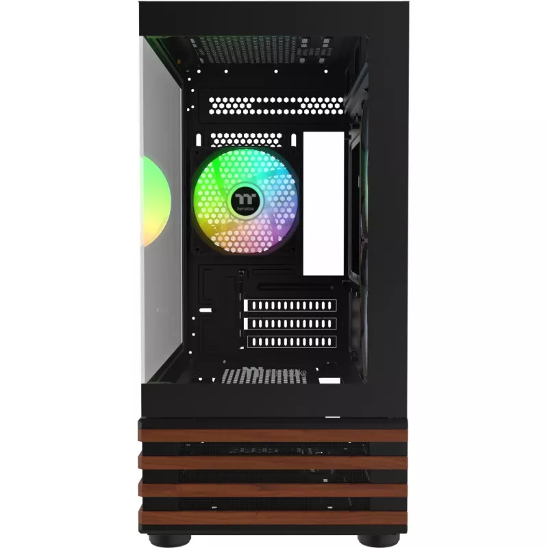 PC korpusas Micro Tower Thermaltake View 170 WS ARGB — Micro dėklas, juodas, palaiko PS2 maitinimo šaltinį, 2x 120 mm šoniniai + 1x 120 mm galiniai ventiliatoriai, 2.5/3.5 colio HDD