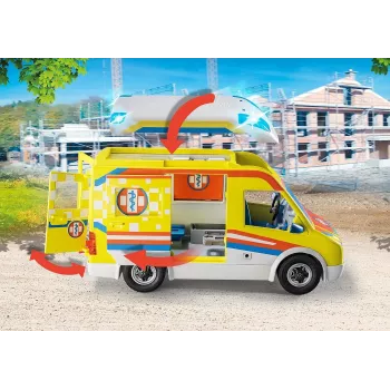 Playmobil 71202 City Life Greitosios pagalbos automobilis su šviesomis ir garsu – žaislų rinkinys nuo 4 metų