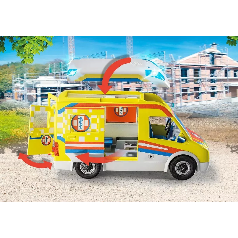 Playmobil 71202 City Life Greitosios pagalbos automobilis su šviesomis ir garsu – žaislų rinkinys nuo 4 metų