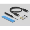 DeLOCK išorinis SSD dėklas USB Type-C M.2 NVMe PCIe arba SATA SSD