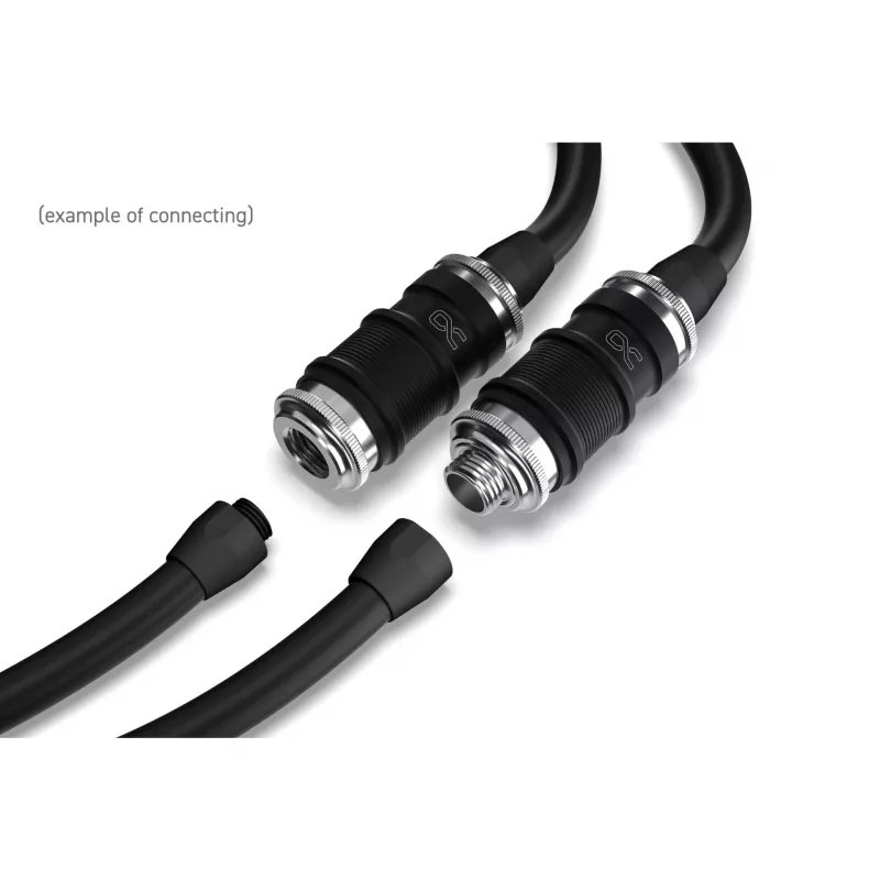 Greito atjungimo jungtis Alphacool ES BLH1A Push-in Female AG Chrome Black Matte