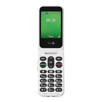 Sulankstomas telefonas Doro Leva E22, 2,8 colio (7,11 cm) ekranas, viena SIM, 0,3 MP kamera, 1150 mAh, 127,8 g, raudonai baltas