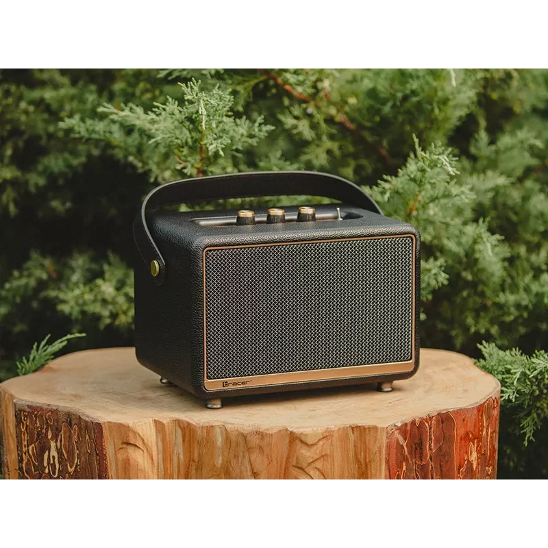 Nešiojamas stereo garsiakalbis Tracer M30 TWS BT juodas, auksinis