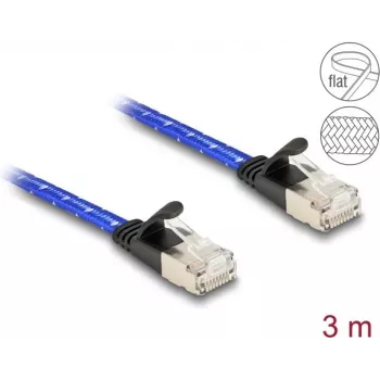 Tinklo kabelis DeLOCK RJ45 Plokščias Cat.6A 3m Mėlynas