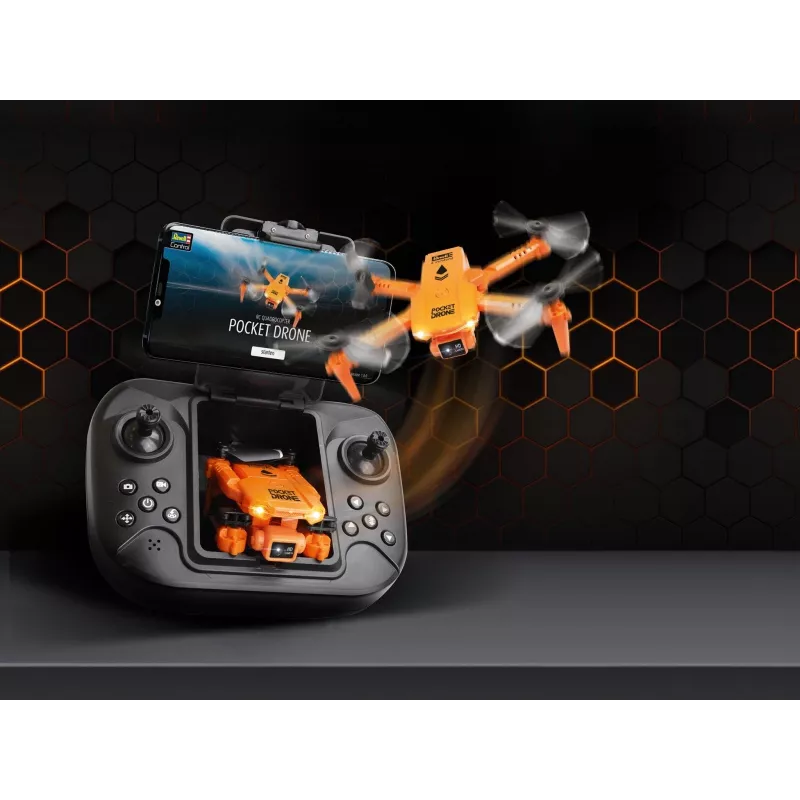 RC kvadrokopteris REVELL Pocket Drone 23810 – 2,4 GHz, 4 kanalų nuotolinis valdymas