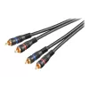 Wentronic Goobay garso laidas – kompozitinis RCA (S) į RCA (S) – 1,5 m – dvigubai ekranuotas koaksialinis – juodas (50032)