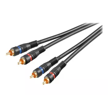 Wentronic Goobay garso laidas – kompozitinis RCA (S) į RCA (S) – 1,5 m – dvigubai ekranuotas koaksialinis – juodas (50032)