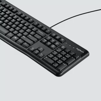 Logitech Desktop MK120 rinkinys, juodas, laidinis, Šveicariškas, 920-002504
