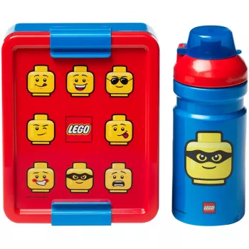 LEGO 40580001 Ryškiai mėlynas pietų rinkinys – vaikiška priešpiečių dėžutė ir gertuvė
