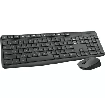 Logitech MK235 belaidė klaviatūra ir pelė rinkinys, pilno dydžio, pilka