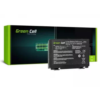 Baterija Green Cell AS01, skirta ASUS K40 K50 K60 K70 X70, Li-Ion 10,8V 4400mAh, 6 elementų, juoda