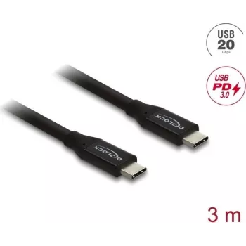 USB koaksialinis laidas DELOCK 81708, 20 Gbps, PD 3.0 60 W