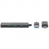 Manhattan USB-C & USB-A jungties stotelė / USB šakotuvas, 4x USB-A, 5 Gbps (USB 3.2 Gen1), maitinamas per USB