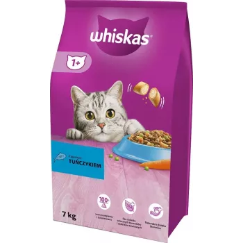 Sausas kačių ėdalas Whiskas Cat Adult su tunu 7 kg — pilnavertis sausas ėdalas suaugusioms katėms