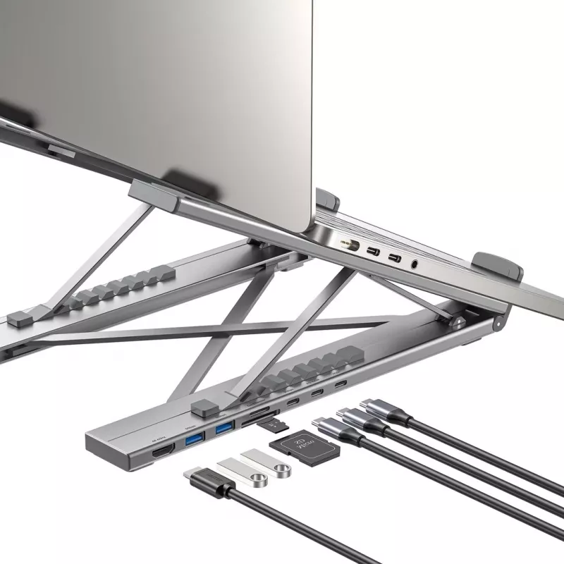 UNITEK reguliuojamas nešiojamojo kompiuterio stovas su USB-C stotele