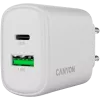 CANYON OnCharge 250 25W 1xPD 1xQC EU baltas įkroviklis