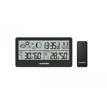 Oro stotelė BLAUPUNKT WS20BK – vidaus ir lauko temperatūros bei drėgmės rodymas, juoda, 1 jutiklis, LCD, maitinama baterijomis