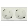 Sieninis kištukinis lizdas DELOCK 81423 — CEE 7/3, 16 A, 250 V, baltas, ABS/PC, 45×90 mm