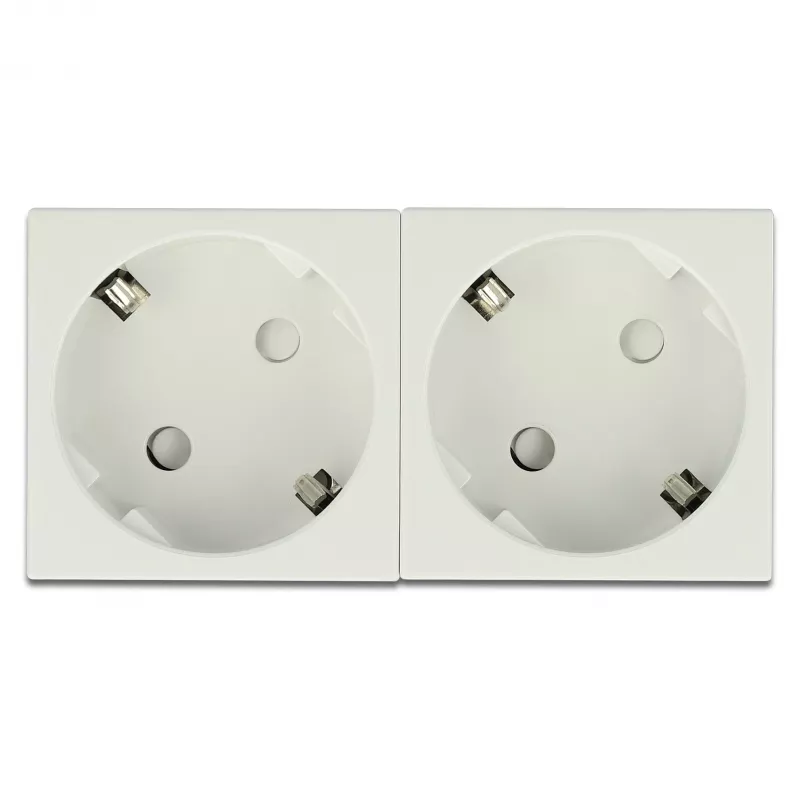 Sieninis kištukinis lizdas DELOCK 81423 — CEE 7/3, 16 A, 250 V, baltas, ABS/PC, 45×90 mm