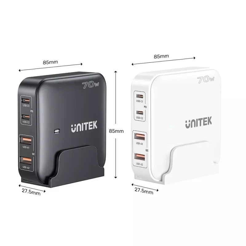 Stalinis įkroviklis Unitek P1228AWH01-EU 70W 2×USB-A 2×USB-C
