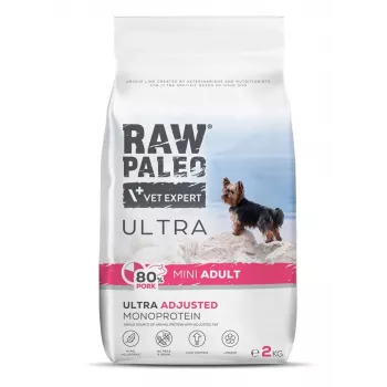Sausas šunų ėdalas VETEXPERT RAW PALEO Ultra Pork Mini Adult 2 kg