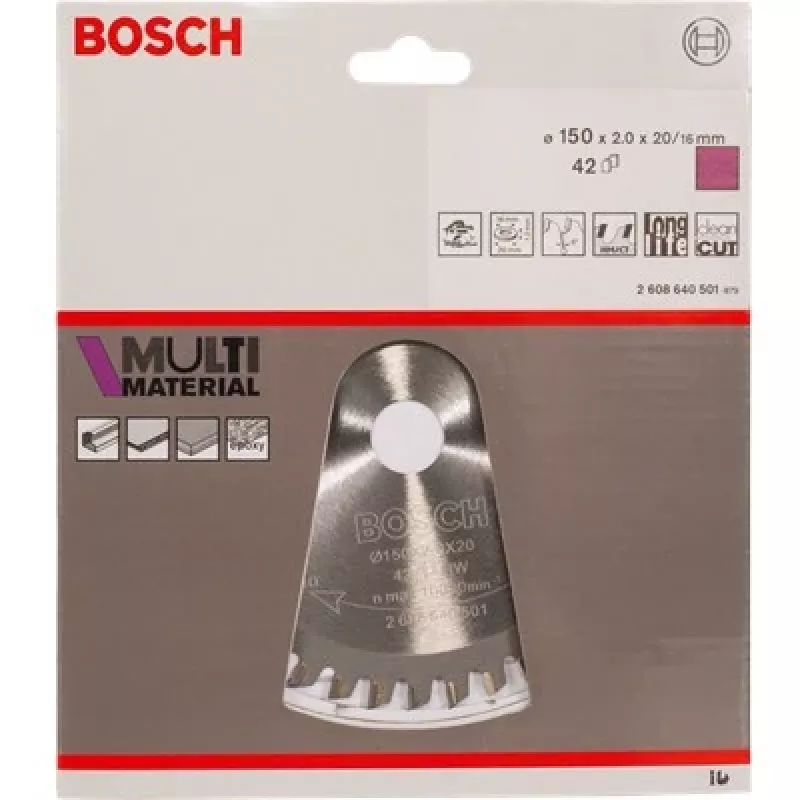 Bosch daugiamedžiaginis pjūklo diskas, 19 cm, 3 cm, 1,8 mm, 2,4 mm, HLTCG