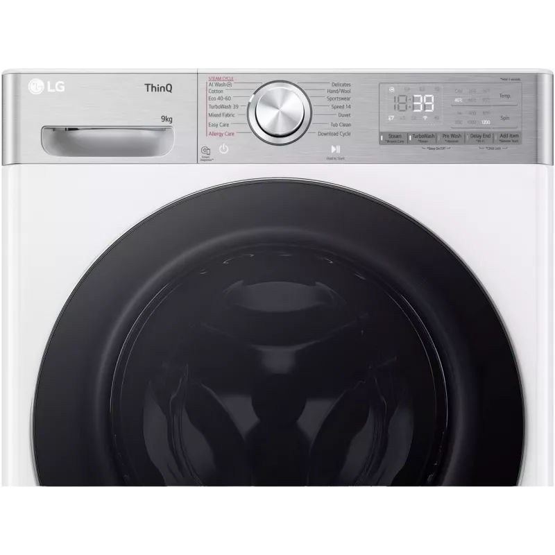 LG F2WR909P3W Skalbimo mašina, 9 kg, 47,5 cm, 1200 aps/min