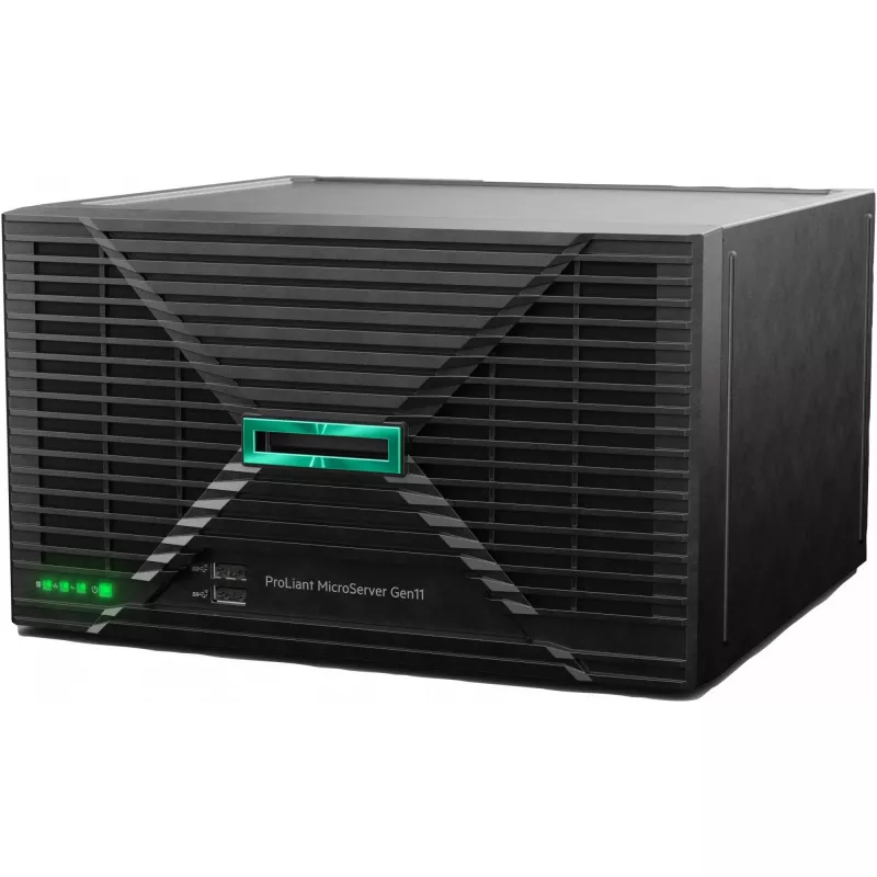 HPE ProLiant MicroServer Gen11 E-2434 4 branduoliai 32GB 4LFF-NHP 2x4TB HDD 180W išorinis maitinimo šaltinis EMEA Cmp Mod Svr