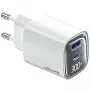 USB ir USB-C 30W GaN greitasis įkroviklis usams CC229 Baltas – LED indikatorius, kompaktiškas dizainas