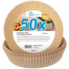 Kepimo popieriniai įdėklai orinei gruzdintuvei, apvalūs 16 cm, 50 vnt. – sugeriantys riebalus, vienkartiniai