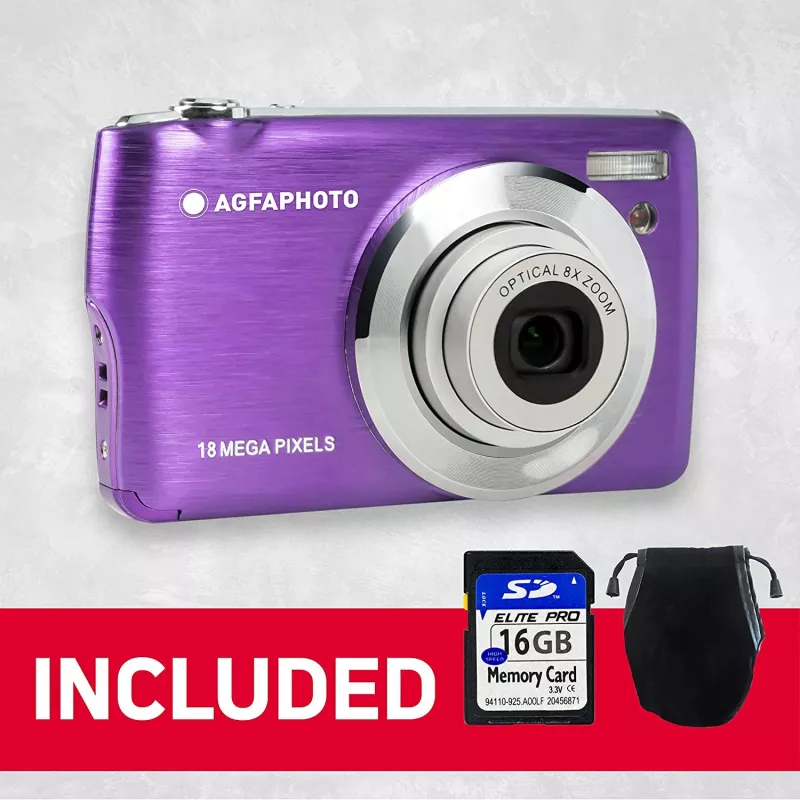 Agfa Photo DC8200 Violetinė + Dėklas + SD kortelė 16GB