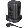 Maitinimo bokštas Brennenstuhl 1153560010 — 8 lizdai, 2×USB-A, 1×USB-C, juodas