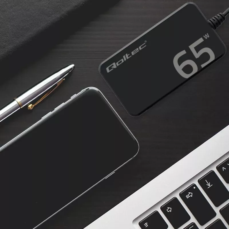 QOLTEC 65W GaN Super Fast SLIM PD 5-20V 3.25A USB-C įkroviklis
