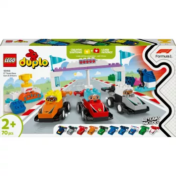 LEGO DUPLO 10445 F1 lenktynių automobiliai ir vairuotojai