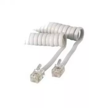 S/CONN 4m RJ10 skaidri balta telefono laidas