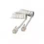S/CONN 4m RJ10 skaidri balta telefono laidas