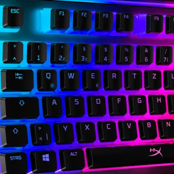 HyperX Pudding Keycaps pilnas klavišų rinkinys ABS juodos spalvos DE išdėstymas