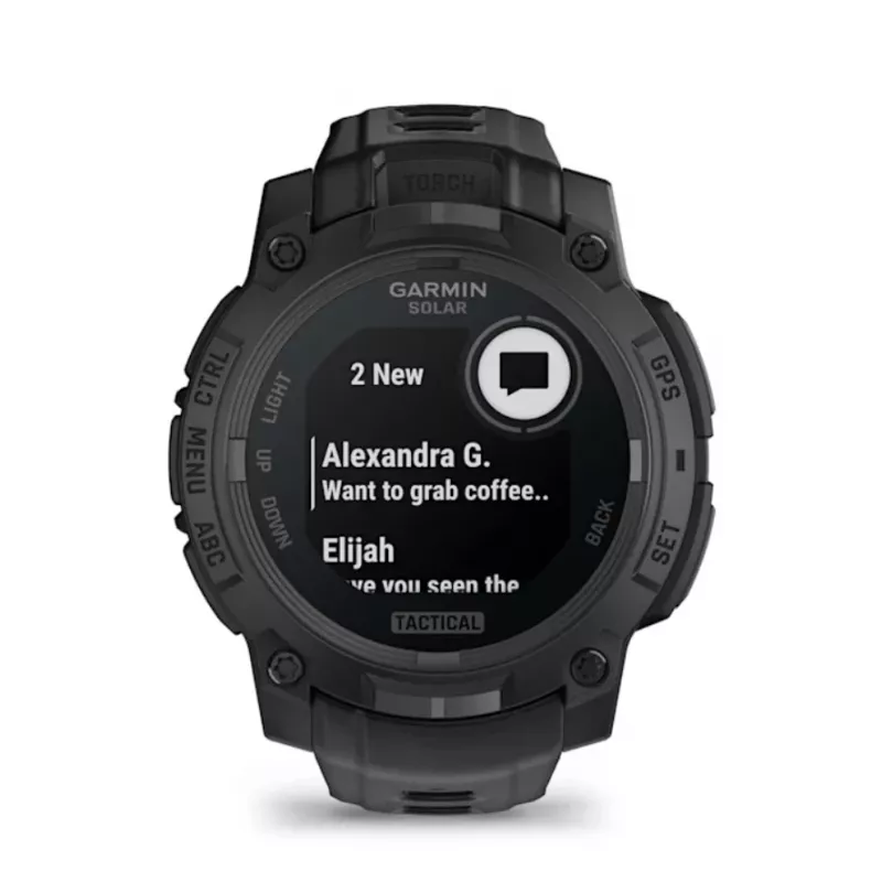 Išmanusis laikrodis GARMIN Instinct 3 45mm Solar Tactical Edition Black — 45 mm, saulės įkrovimas, GPS, širdies ritmo matuoklis