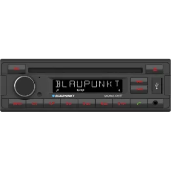 Automobilinis radijo imtuvas BLAUPUNKT Milano 200 BT CD Bluetooth USB – vieno DIN, CD grotuvas, Bluetooth laisvų rankų įranga, USB atkūrimas
