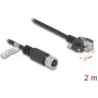 DeLOCK M12 kabelis D-koduotas 4 kontaktų moteriškas į RJ45 kištuką Cat.5e 2 m juodas