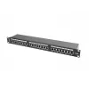Patch panel 1U LANBERG PPS6-1024-B, 24 prievadai Cat6, metalinis, juodas, 442×114.5×44.5 mm