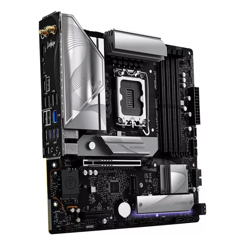 Pagrindinė plokštė ASRock B860M LiveMixer WiFi — Intel B860, LGA 1851, micro ATX, DDR5, 4x DIMM, Wi‑Fi 6E, 2.5Gb LAN