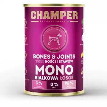 CHAMPER Bones & Joints Monoprotein Salmon - šlapias šunų ėdalas - 400g