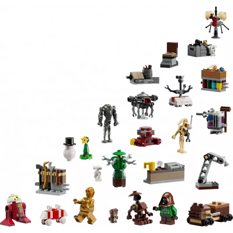 Statybinis žaislas LEGO Star Wars Advent Calendar 2025 – rinkinys 75418, sezoninės pastatomos minifigūrėlės ir modeliai