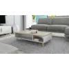 Staliukas kavos Cama Meble LOTTA 110 stačiakampis, 1100×600×350 mm, baltas rėmas su Sonoma ąžuolo viršumi