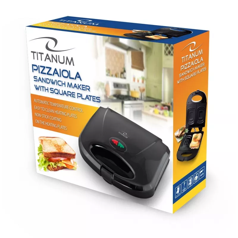 Sumuštinių keptuvė Esperanza Titanum Pizzaiola TKT005K, 700 W, juoda