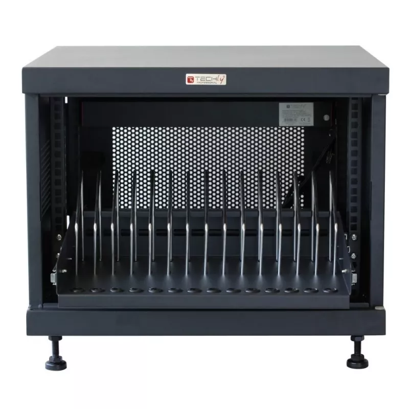 Stovo lentyna TECHLY 367652 kabelių tvarkyklė su 3M lipnia juosta, plieninė, 550×550×410 mm, juoda
