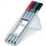 Finelaineris Staedtler 334 SB4 juoda, mėlyna, žalia, raudona