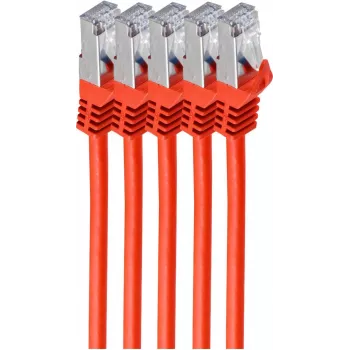 Tinklo kabelis ShiverPeaks BS75513-R-SET5 raudonas 3m Cat7 S/FTP